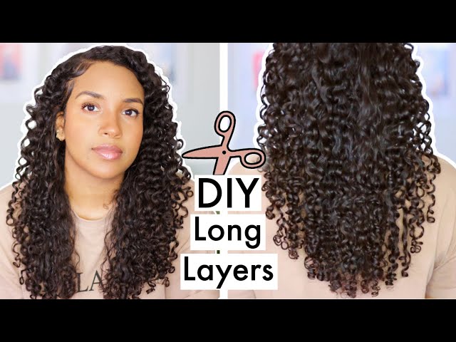 How I Cut & Layer My Curly Hair At Home | DIY Long Layers Haircut for Curly Hair