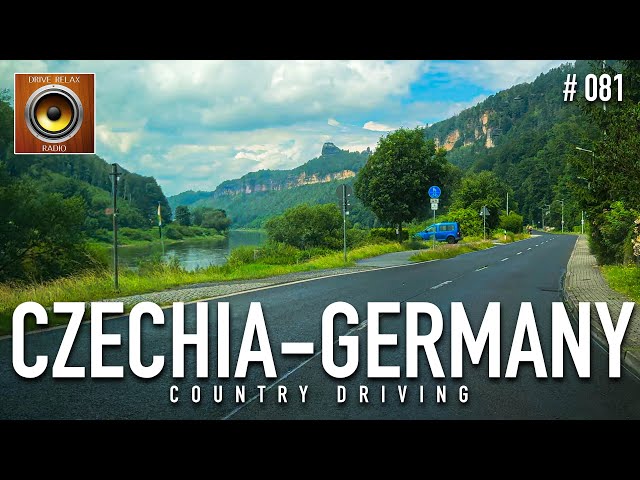 Amazing Driving tour along the Elbe River, Czech Switzerland - Saxon Switzerland with Jazz 🎹 4K HDR