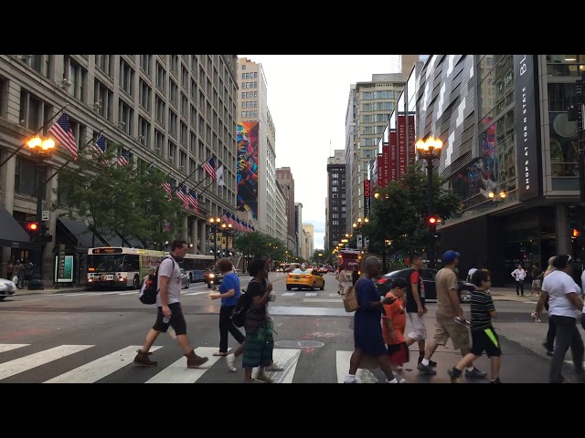 64 Driving Downtown   Chicago State Street 4K   USA