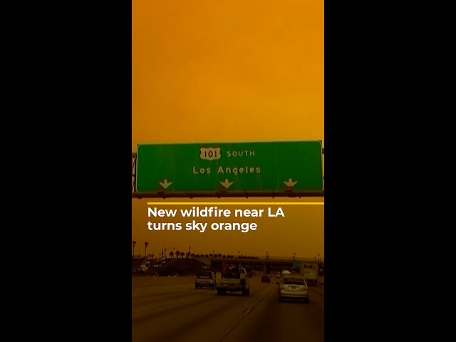 New wildfire near LA turns sky orange | AJ#shorts