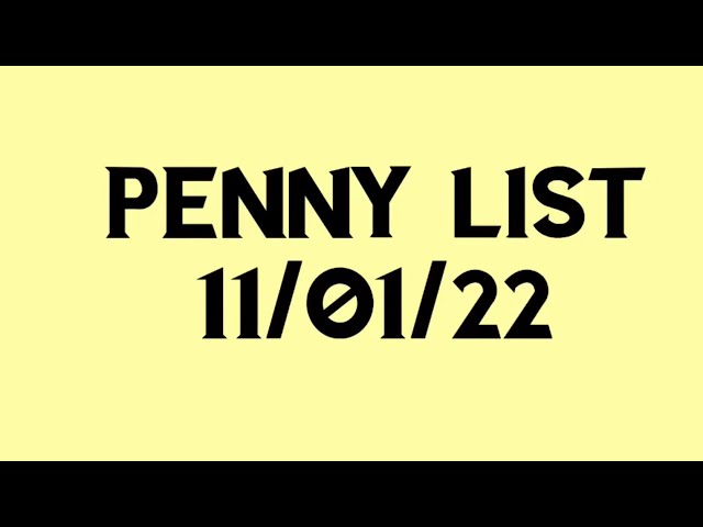 Dg penny list 11/01/22