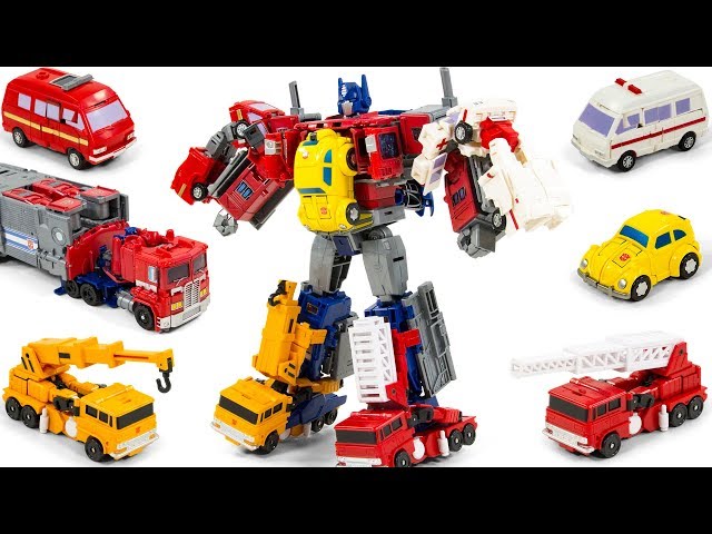 Transformers Bumblebee Ironhide Ratchet Optimus Prime Grapple Inferno Combine(?) Vehicle Robot Toys