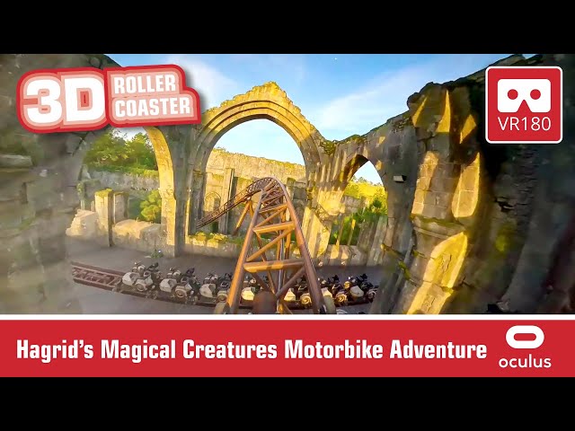 Hagrid’s Motorbike Adventure 3D Harry Potter VR180 VR Roller Coaster | onride POV #VR180 #oculus