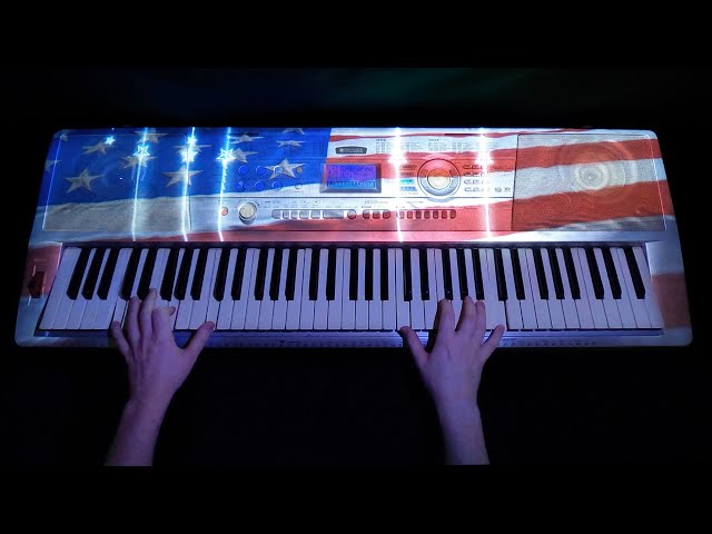 Extremely Patriotic U.S. Anthem Piano Projection Mapping