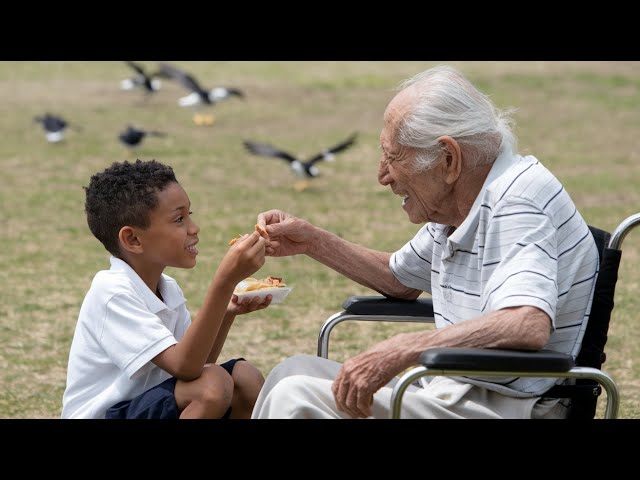 Kind Black Boy Shares Lunch With Disabled Old Man, Unaware Who Is Watching ...