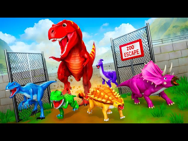 Red T-Rex’s Epic Adventure to Escape Jurassic Jail: Dinosaurs Zoo Escape Adventure!