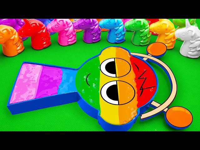 ASMR Slime Video l Making Incredibox Sprunki Bathtub With Mixing Slime in Unicorns CLAY Coloring