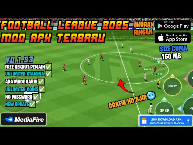 Football League 2025 Mod Apk New Update v0.1.33 Terbaru —Unlimited Money Free merekrut pemain