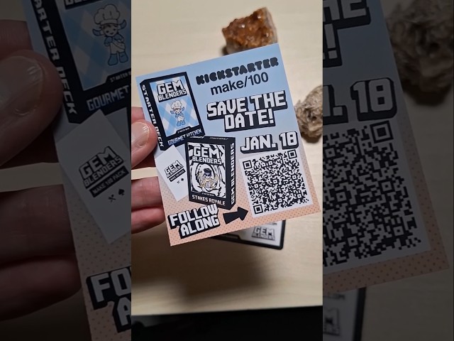 Gemblenders kickstarter LIVE NOW! Scan the QR code and check it out! #gemblenders #tcg #tradingcards