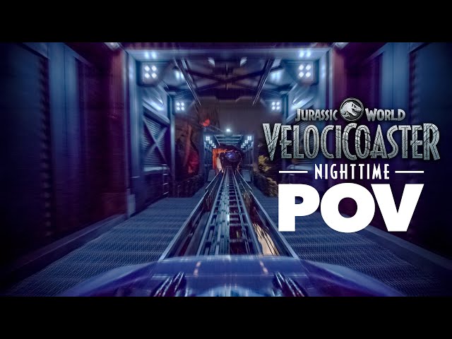 OFFICIAL JURASSIC WORLD VELOCICOASTER NIGHTTIME POV