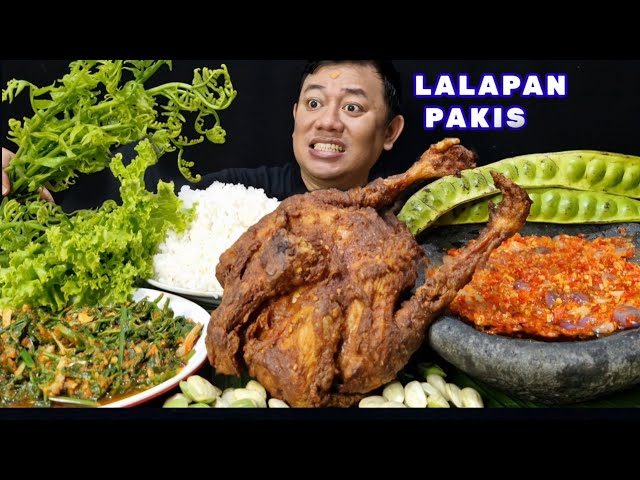 MAKAN BESAR ⁉️ MAKAN 1 EKOR AYAM GORENG DAUN JERUK LALAPAN PETE MENTAH SAMBEL BAWANG OSENG PAKIS