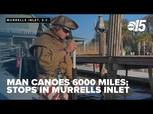 23-year-old canoes 6000 miles; stops in Murrells Inlet