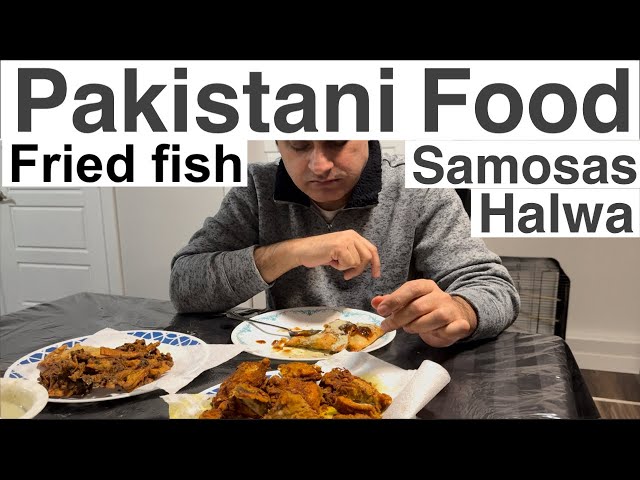 Pakistani Food Desi Style fried fish samosa  Suji Ka Halwa pakora At home in Extreme Cold weather🇨🇦