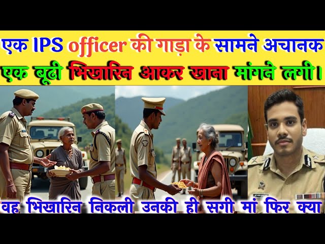 एक IPS officer की गाड़ी के सामने अचानक एक बूढ़ी भिखारिन खाना मांगने लगी ||भिखारिन निकली उनकी ही मां