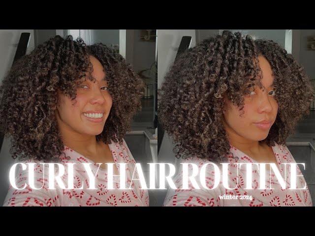 2024 winter curly hair routine: protein treatment, finger coiling method, diffusing, and MORE