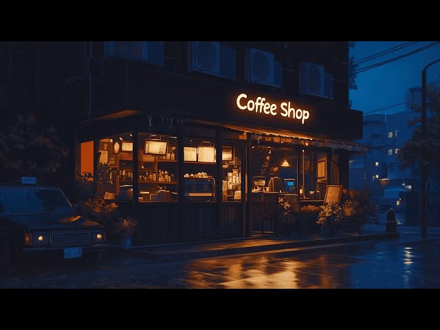 Late Night Lofi Hip Hop Beats 🎶 1980s & 90s Nostalgic Coffee Shop 🍵 Lofi Rain Playlist