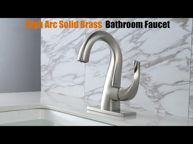 single handle bathroom faucet high arc brush nickel 2321501