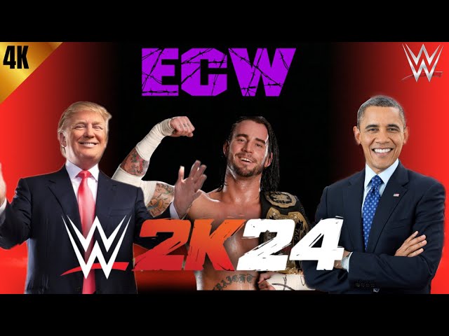 WWE2K24 CM Punk VS Obama VS Tramb