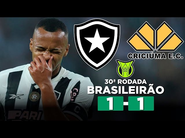 Botafogo 1 x 1 Criciúma Brasileirão Série A 2024 Extended Highlights And Goals