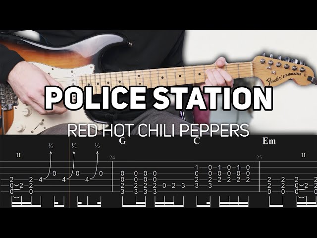 Red Hot Chili Peppers - Police Station (Guitar lesson with TAB)