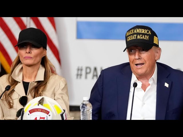 Trump addresses Los Angeles wildfires with state and local officials | Raw | California Wildfires