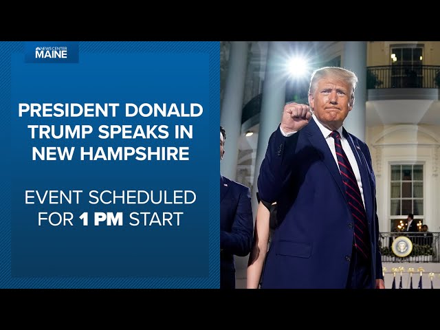 President Donald Trump speaks at MAGA rally in New Hampshire