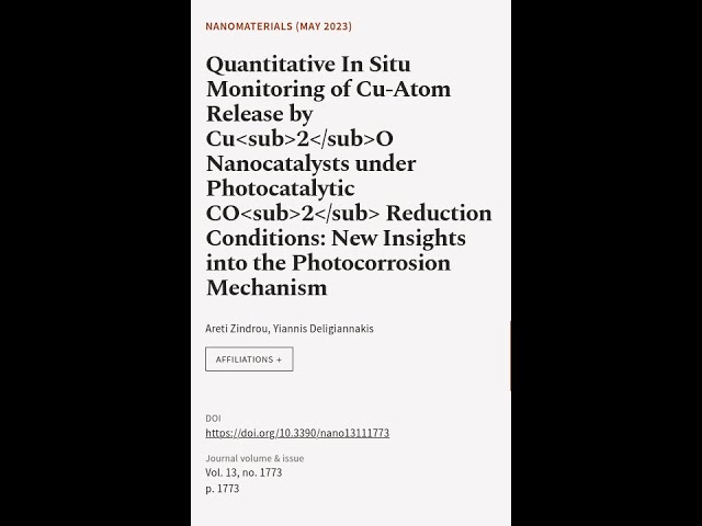 Quantitative In Situ Monitoring of Cu-Atom Release by Cu2O Nanocatalysts under Photoc... | RTCL.TV