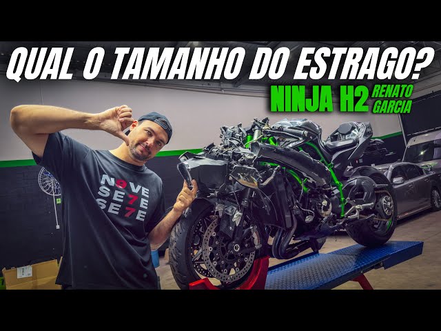 Primeira análise dos danos da Ninja H2 do Renato Garcia após o ac1dente