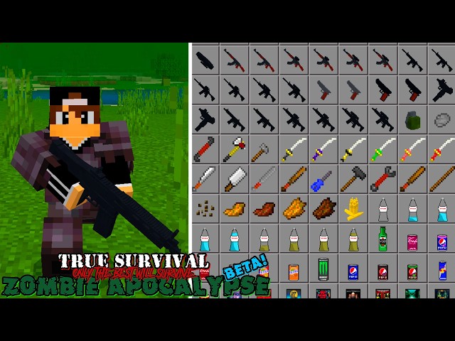 ATUALIZOU ADDON DE Apocalipse Zumbi ( True Survival - Zombie Apocalypse ) PARA MINECRAFT PE! 1.21.51