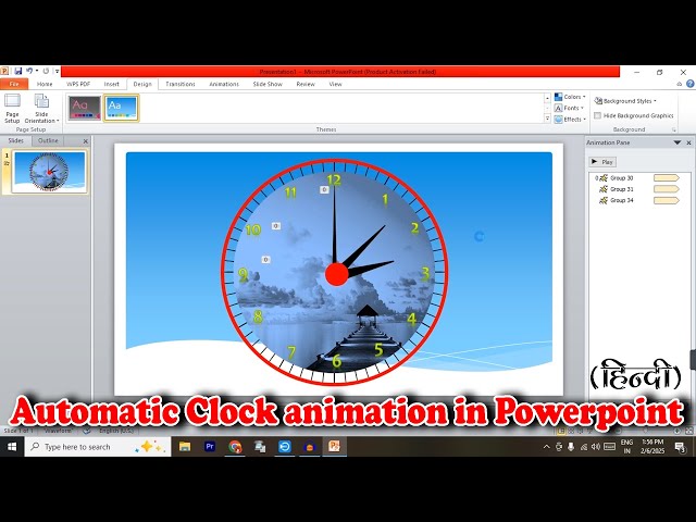 Automatic Clock animation in Powerpoint | Automatic watch animation in powerpoint | Powerpoint