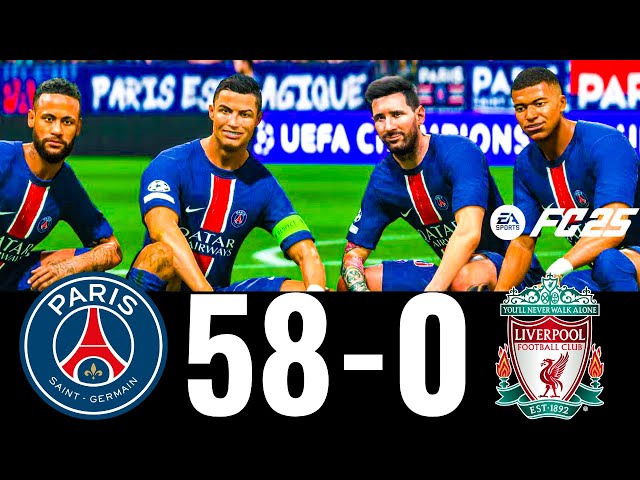 FC 25 -MESSI RONALDO NEYMAR & MBAPPE | ALL STARS |  PSG 58-0 LIVERPOOL FC | UCL FINAL #fc25