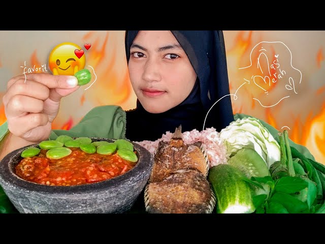 MUKBANG SAMBEL TERASI PETE IKAN ASIN DAN LALAPAN MENTAH | SEDERHANA TAPI NIKMAT LUAR BIASA