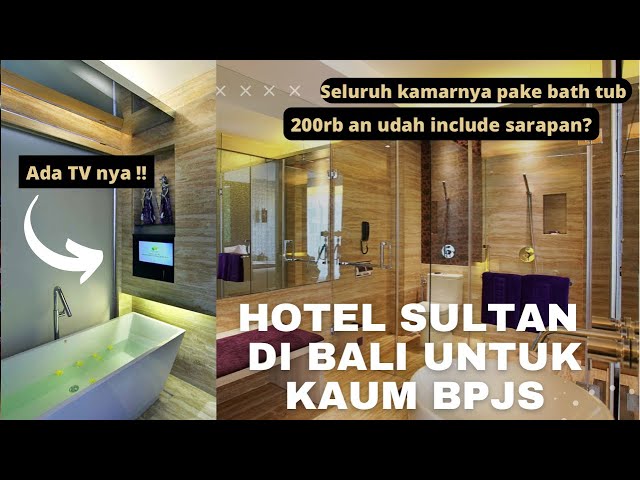 KAMAR MANDINYA PAKE BATHTUB DAN ADA TV NYA, HOTEL DI KUTA BALI CUMA 200rb an, MEWAH BANGET !!