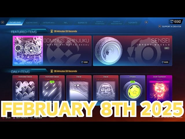 Rocket League ITEM SHOP Daily #130 (8th February 2025)