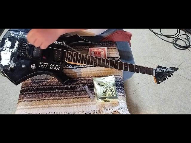 New guitar strings on the B.C. Rich Virgin N.J. Series (Ernie Ball Mammoth Slinky)