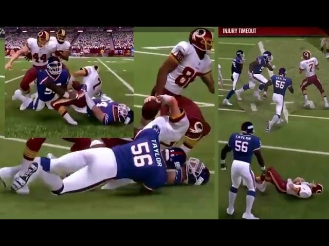 MADDEN: AMERICA'S VIDEOGAME... Joe Theismann has leg broken vs. L.T.