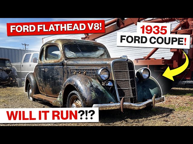 Abandoned 1935 Ford Coupe! Flathead V8 Engine Parked for 50 Years! Will It Run?!? Bonus C10 Giveaway