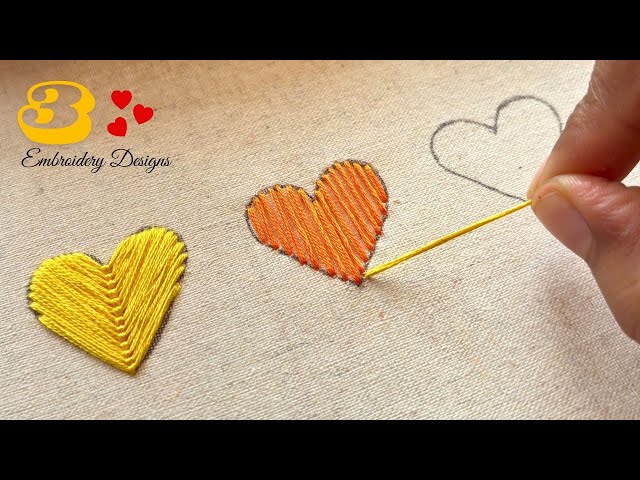 3 Easy Heart Embroidery Designs | Beginner Hand Embroidery Tutorial