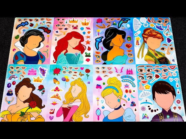 🔴TOY ASMR🔴THE BEST DISNEY PRINCESS STICKER BOOK MAKEOVER IDEAS EVER!