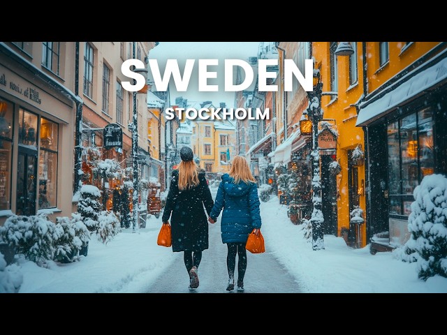 4K Walk in Stockholm 🇸🇪 Snowy Strandvägen - Stockholm's MOST EXPENSIVE Street