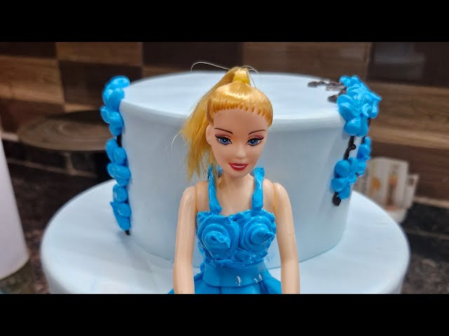 2 layer Doll cake Design