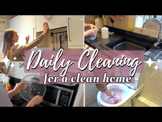 Daily cleaning tasks for a clean home - homemaking vlog real time clean with me & baking