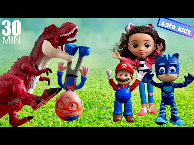 Preschool Toddler Learning through Play! 🦕 Gabbys Dollhouse, Super Mario, Blippi & PJ Masks toys