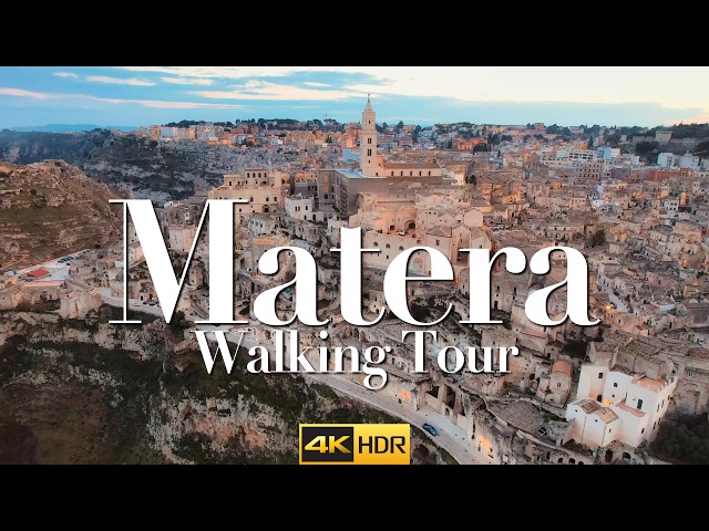 Matera, Basilicata  Italy Walking Tour  4K  HDR 60fps  🏛️✨🇮🇹🚶‍♀️‍➡️