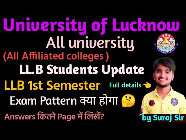 LLB 3 Year's First'Semester l Exam Pattern क्या होगा 🤔 #exampattern2022 #answers #lu #bhu #au #du