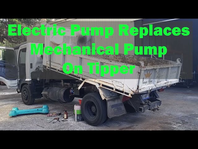 24 Volt DC Hydraulic Power Unit replaces Old Mechanical Pump on Hino Tipper