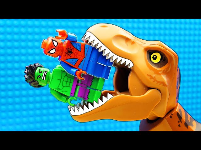 Hulk vs Spiderman Kinetic Sand Dinosaur T-Rex Slime