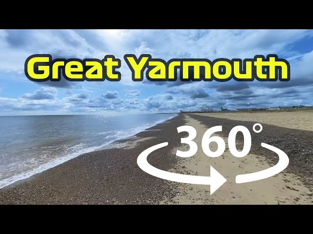 Great Yarmouth Beach - Relaxing Wave Sounds - 360 Video 8K