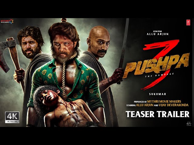 Pushpa 3: The Rampage - Hindi Trailer | Allu Arjun | Vijay D | Fahadh F | Rashmika M | Sukumar