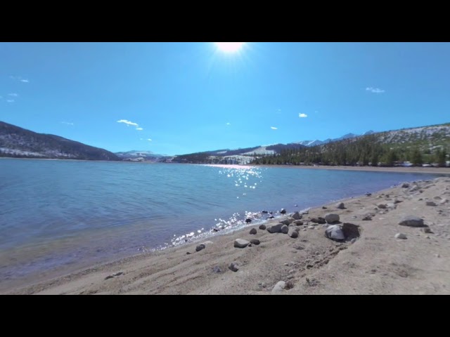 Nature Escape Lake Dillion Shore Beach Rocky Mountains VR180 VR 180 Virtual Reality Travel Sun Snow